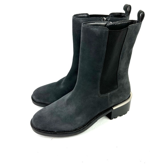 Vince Camuto Shoes - Vince Camuto Kourtly Boots 9.5 Gray Blue Suede Zip Up Bootie 41 Brand New